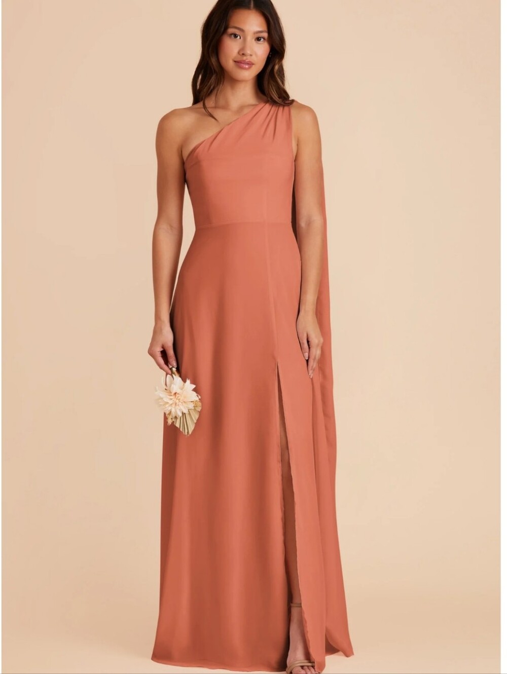 Birdie Grey Women's Melissa Chiffon Terracotta Bridesmaid Dress. Sz S
